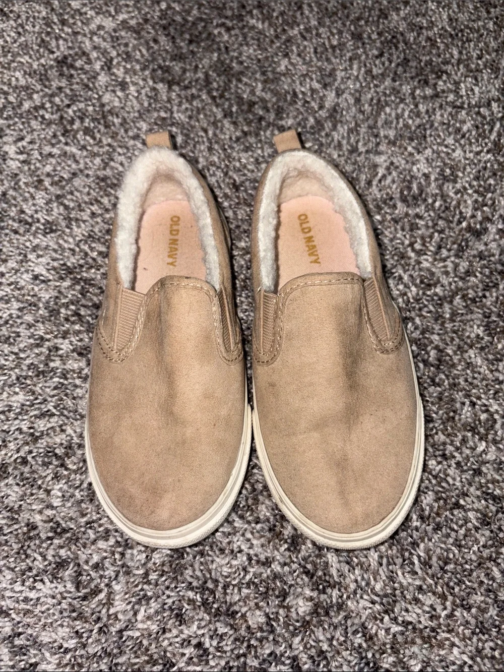 Old Navy Beige Faux-Shearling Slip-On Shoes